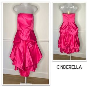 Cinderella Hot Pink Strapless Gown, Size 12